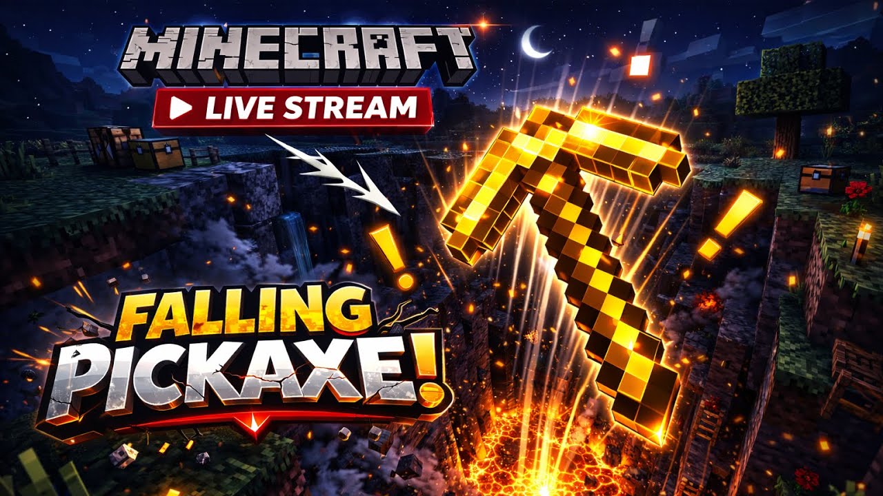 🔴 Minecraft Falling Pickaxe Live part-40 #shorts #live