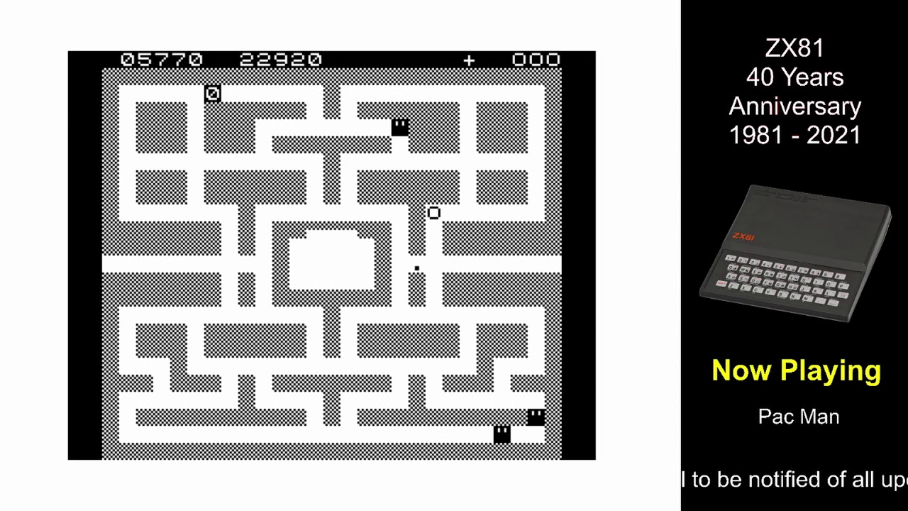 40 Years of the ZX81 / Timex Sinclair 1000 - Playing Pac Man - YouTube