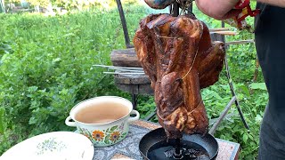 Тандыр из бочки спустя год | Рулька, ребрышки и грудинка в тандыре из бочки