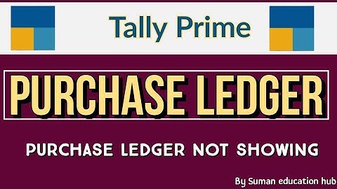 Purchase Ledger not showing in purchase voucher in Tally Prime l Accounting best YouTube channel