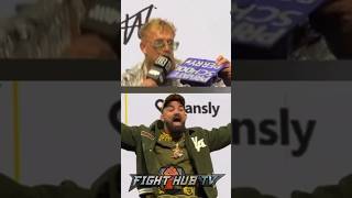 Jake Paul CLOWNS Private School Mike Perry with hat at press conference!