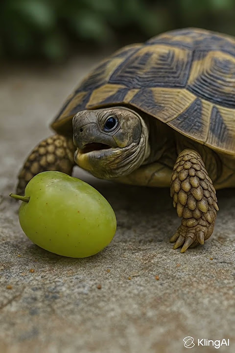 Cute Turtle Eats Juicy Grape 🍇🐢 | Life360 Shorts