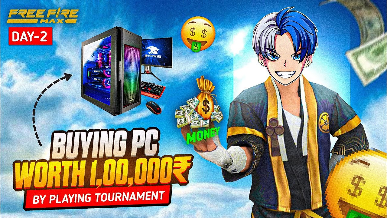 Free 00 DAY #2 OF BUYING PC WORTH 1,00,000₹🤑😱|| By Playing Free fire solo ...