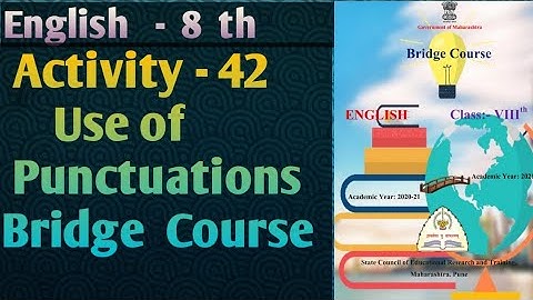 Std.8 English Bridge Course | Activity no.42 | Use of  Punctuation marks | Narayani tech Academy