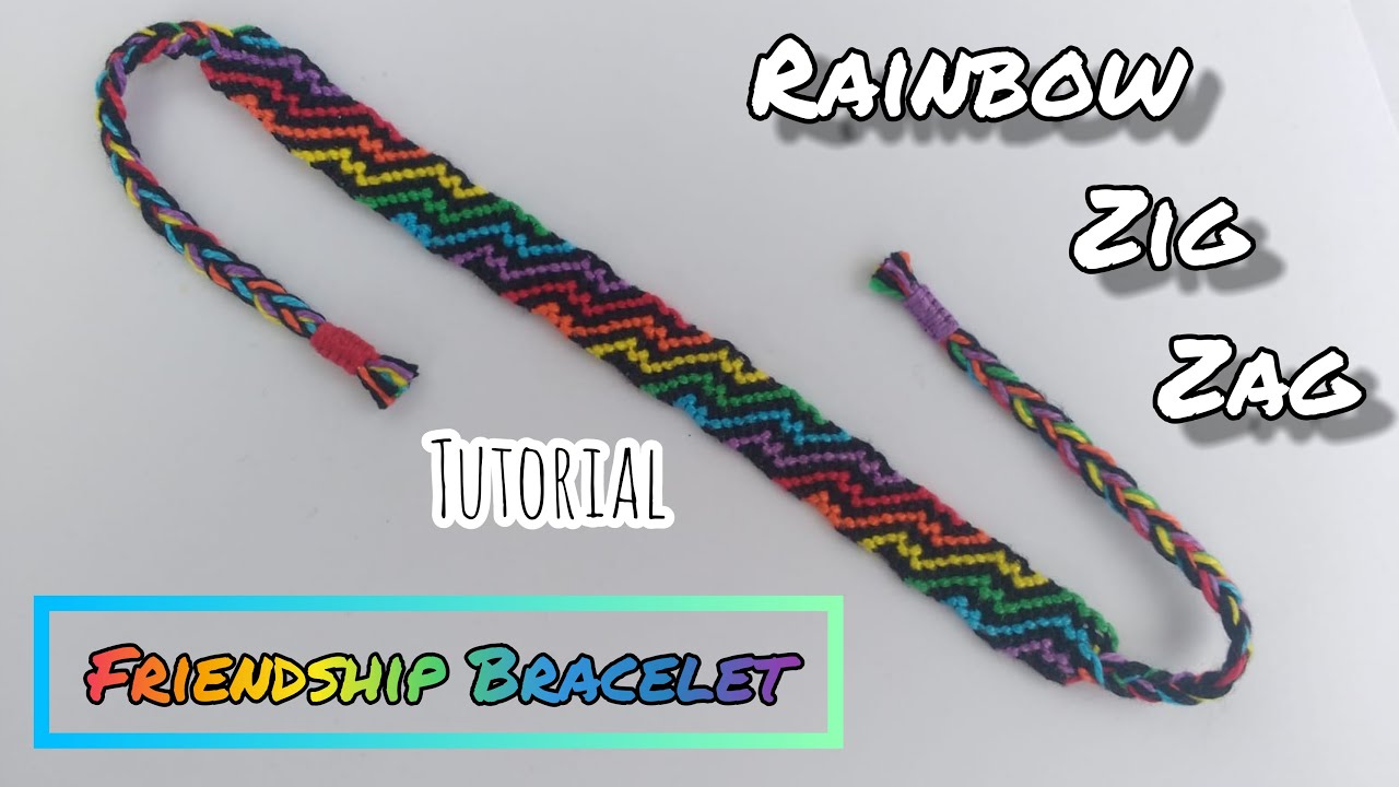 Rainbow Zig Zag Candy Stripe Friendship Bracelet [Tutorial] - YouTube