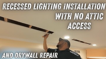 Recessed Lighting Installation With No Attic Access + Drywall Repair | Handyman Jobs