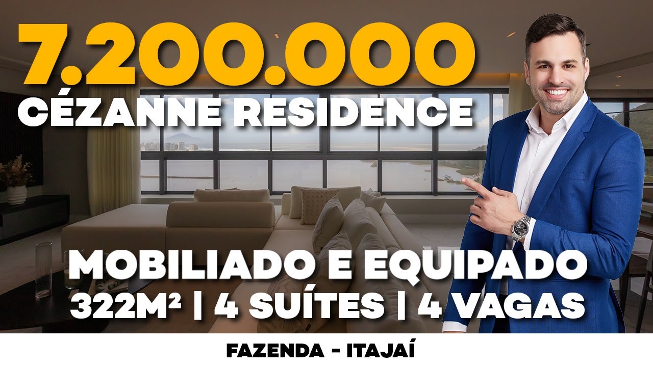 Apartamento mobiliado com 322m² privativos | 4 suítes no Cézanne Residence em Itajaí