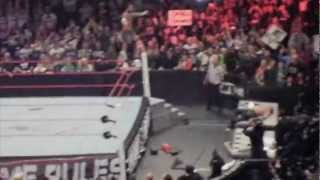 CM Punk Elbow drop through the announce table at WWE Extreme Rules