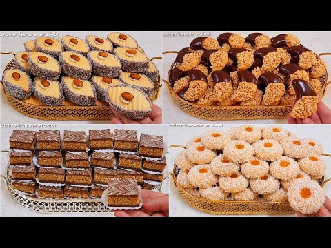 حلويات المولد النبوي أربع حلويات بمذاقات مختلفة سهلة وسريعة إقتصادية بمكونات بسيطة في متناول الجميع