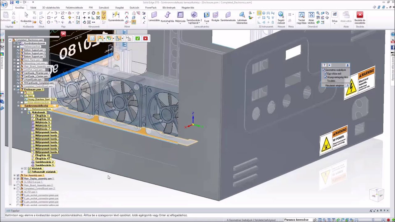 Solid Edge ST8 Lemezalkatrész - YouTube