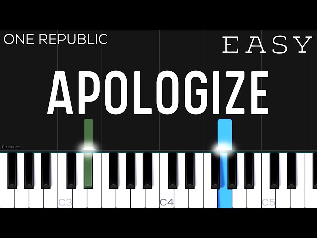 Timbaland - Apologize ft. OneRepublic | EASY Piano Tutorial class=