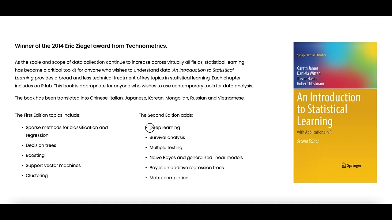 A great book for data science and machine learning beginners ! YouTube