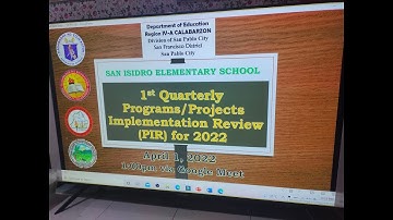 SIES FIRST QUARTERLY PROGRAMS/PROJECTS IMPLEMENTATION REVIEW(PIR) FOR 2022