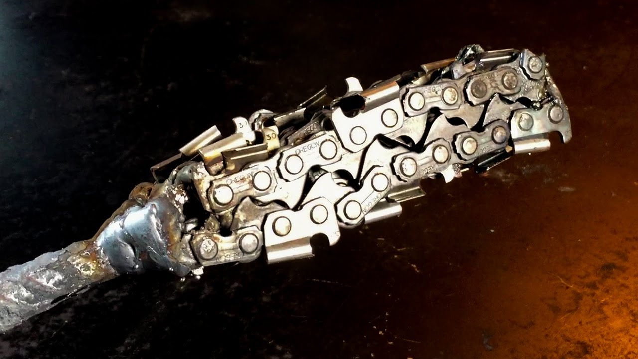 Knife Making Damascus steel from an old chainsaw YouTube