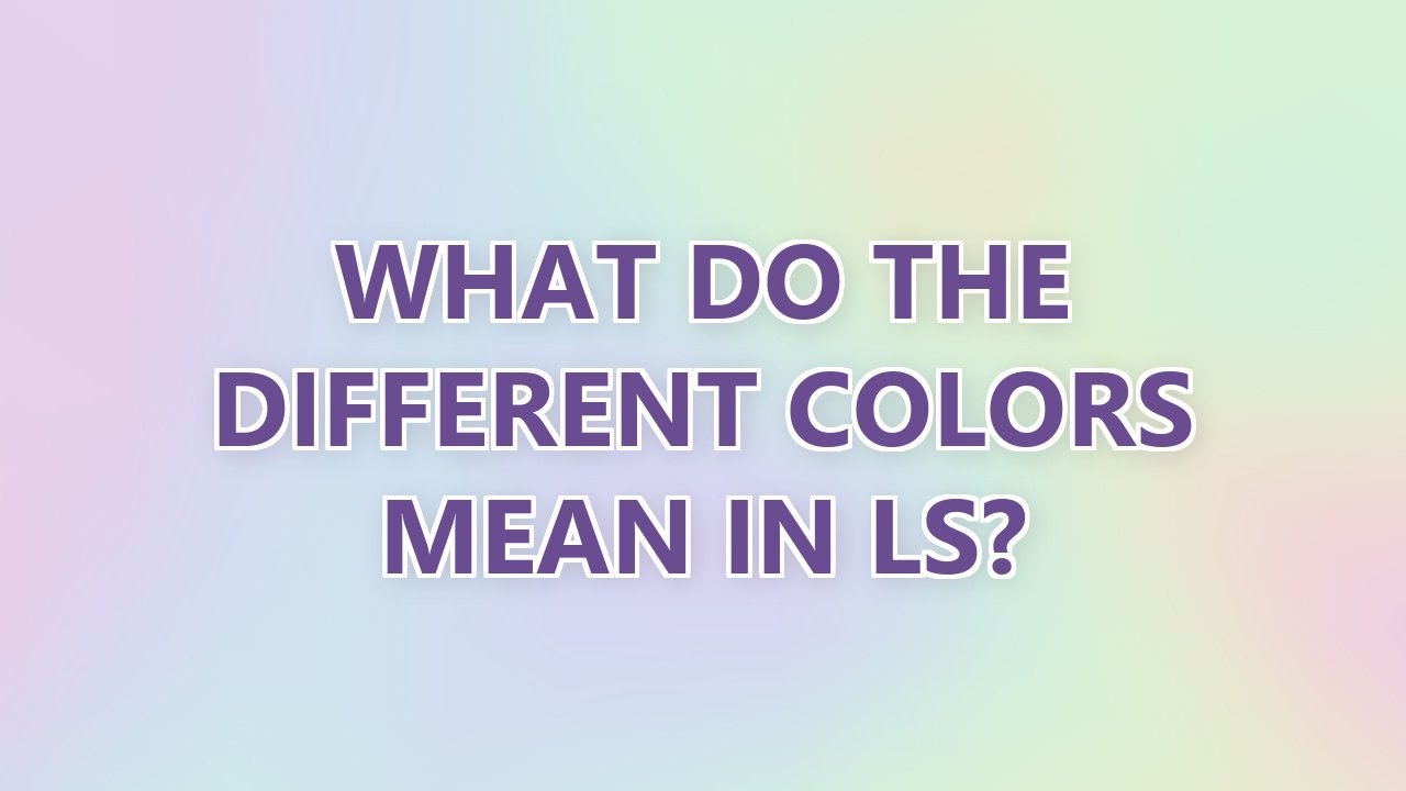 What do the different colors mean in ls? (2 SOLUTIONS!!) - YouTube