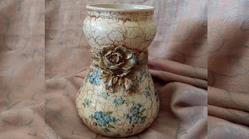 decoupage and crackle with two components on glass