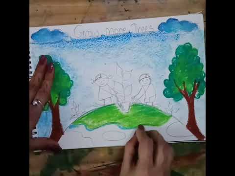 Save Forest Drawing | Van Mahotsav Poster drawing easy | Save Tress save  environment | Plant trees | Poster drawing, Easy drawings, Forest drawing