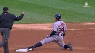 DET@CWS: Melky throws out Miggy at second base