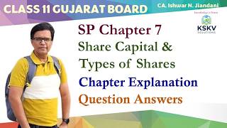 Class 11 SPCC Chapter 7: Share Capital &amp; Types of Shares | GSEB Commerce | SP Chapter 7