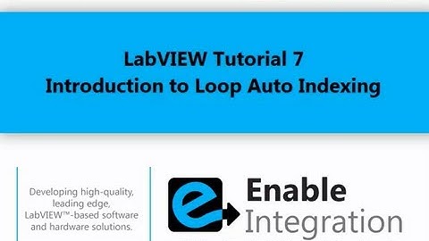 LabVIEW Tutorial 7 - Loop Auto Indexing (Enable Integration)