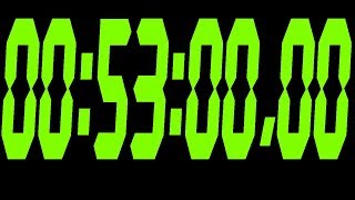 #322 53 Minute Stopwatch with black bacground and green digits 720p