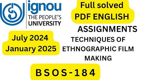 BSOS-184 SOLVED ASSIGNMENT 2024-25||BSOS ENGLISH PDF