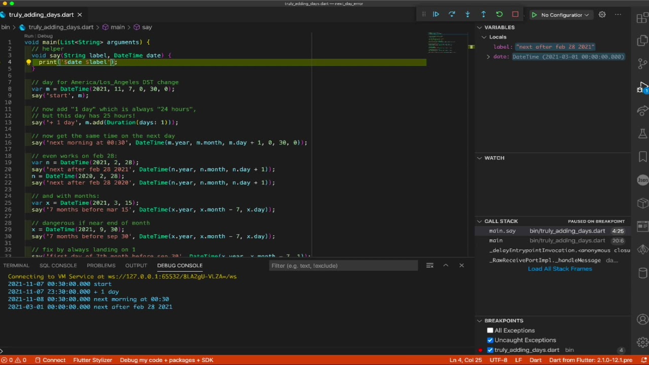 Proper Month and Day Arithmetic in Dart and Flutter