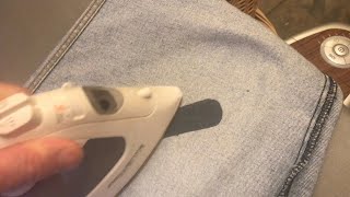 how to PATCH a pair of jeans (iron on) denim screenshot 3
