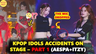 Kpop Idols Accidents on Stage – Part 1 (aespa + Itzy)