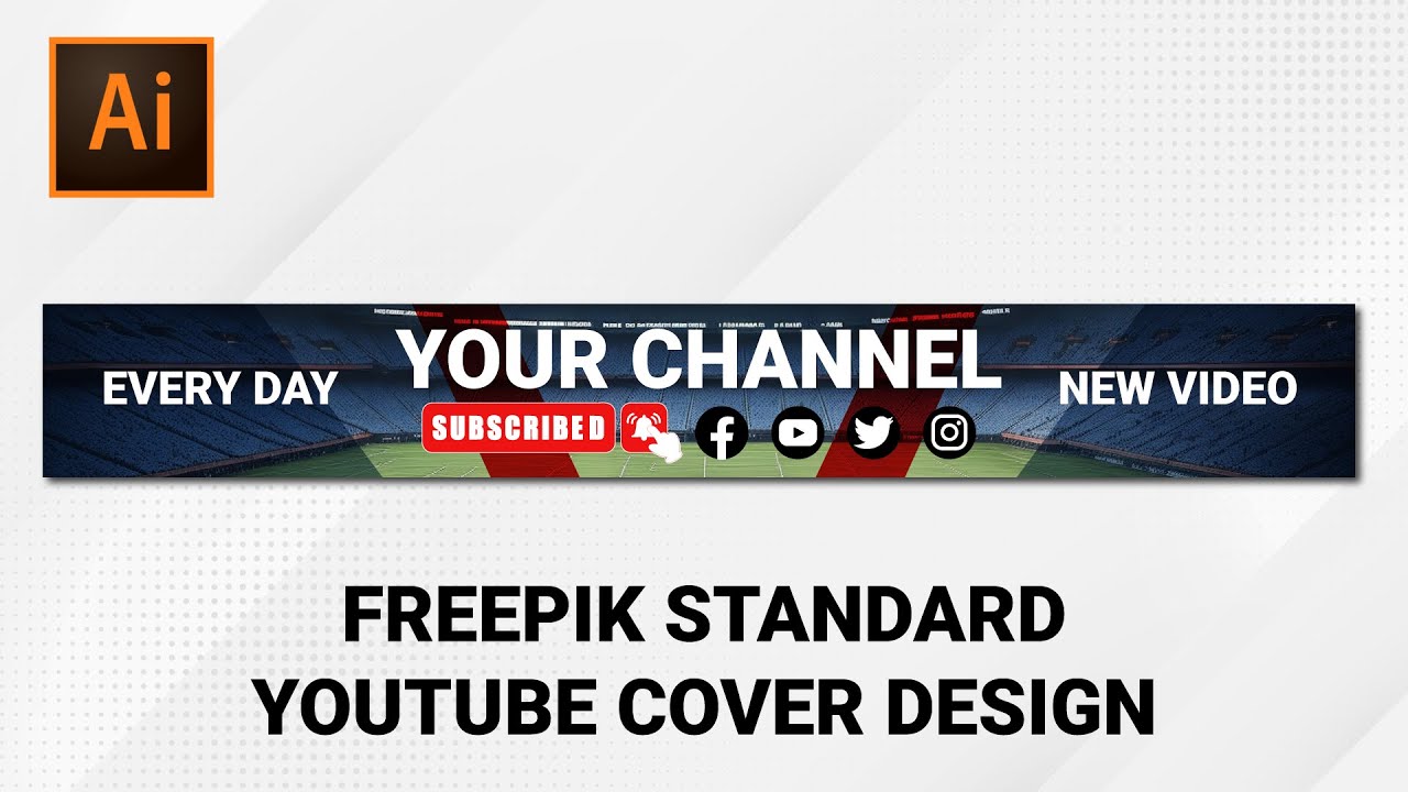 Picture of How To Created Sports YouTube Channel Cover Photo Design In Illustrator ...