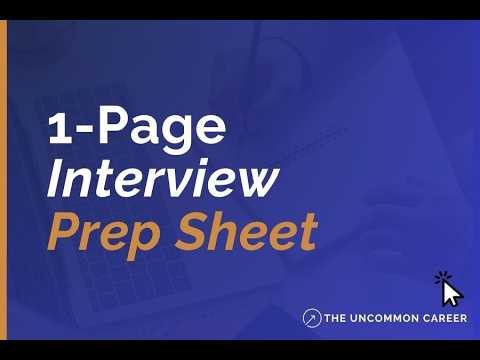 1: 1-Page Interivew Prep
