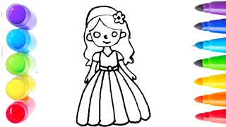 How To Draw cute cartoon princess Drawing, Painting &Coloring For Kids and Toddlers child art