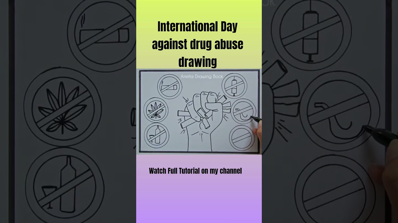 International Day against Drug Abuse Poster Drawing | Say No To Drugs Drawing |Lahari Virudha Poster