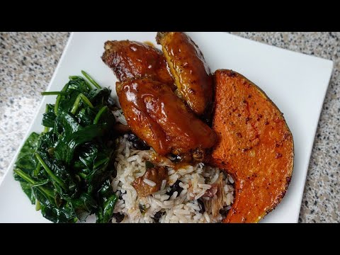 Sunday Dinner | Smoked turkey Rice | Beer Barbecue Wings | Squash