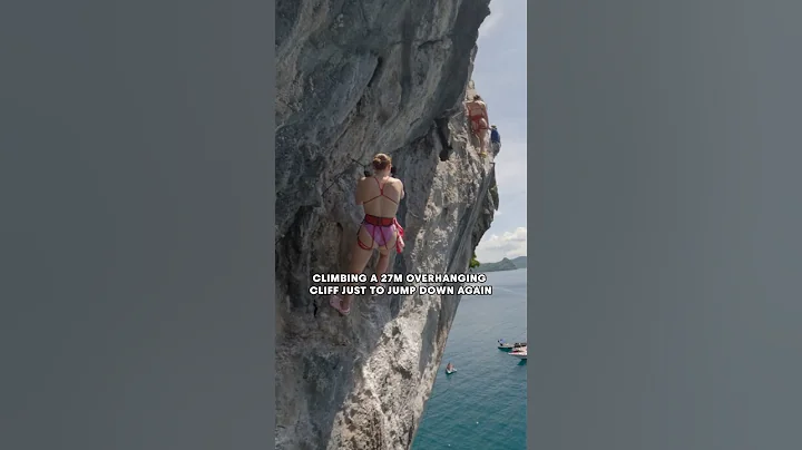 it's a rock climbing cliff diving combo 😳 #shorts