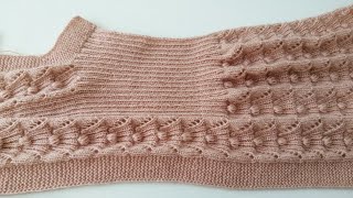 Fıstıklı Süpürge Yelek Modeli(sol ön beden koltuk kesimi) #knitting #crochet