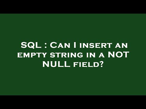 SQL : Can