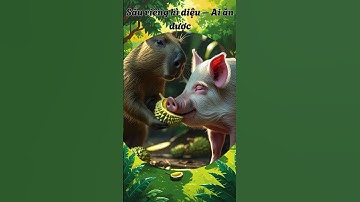 Capybara với Heo ai ăn được sầu riêng #capybara #animals#cutestanimals #pig  #cute#funny