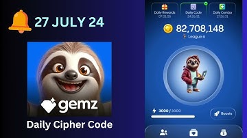 #GEMZ Daily Cipher Code 27 July 24 # GEMZ Daily CODE  Today