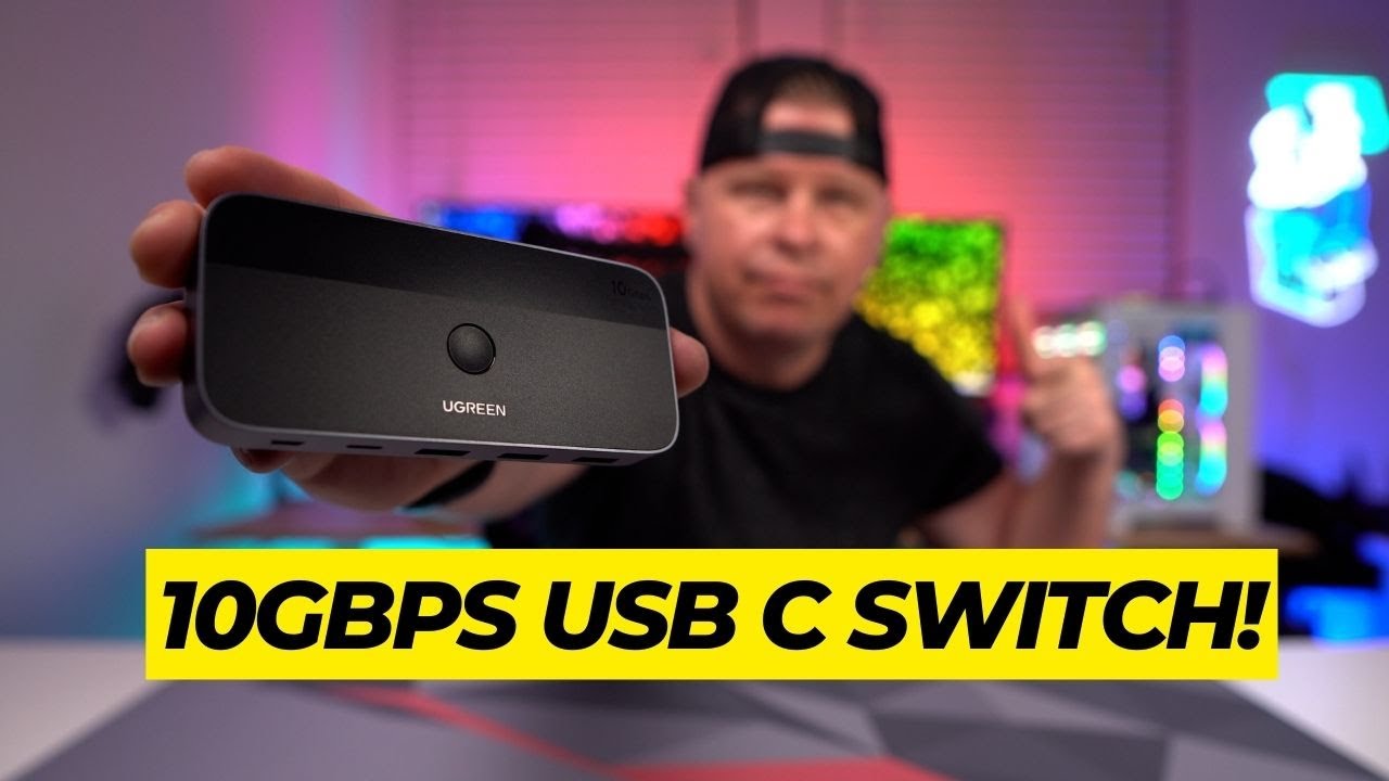 UGREEN 10Gbps USB Switch, USB C Switch mit 3X3.2 A und 1X3.2 C Port Daten Link, eine Tastatur für 2 PCs gleichzeitig mit Fernbedienung, Alugehäuse Datei Transfer Copy für Windows/MacOS/Linux