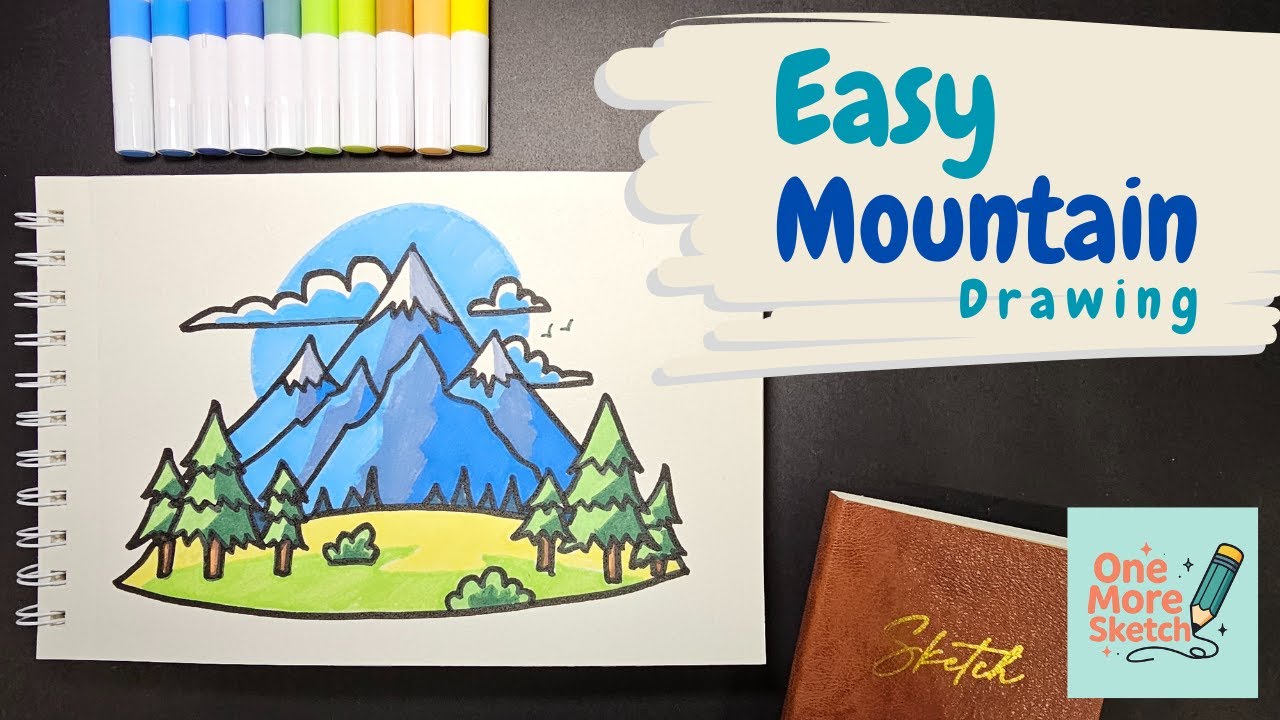 Easy Mountain Drawing | Step-by-step guide to draw mountains 