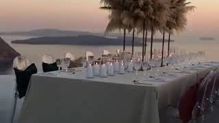 Beautiful wedding setting at the Aenaon Villas Santorini! 