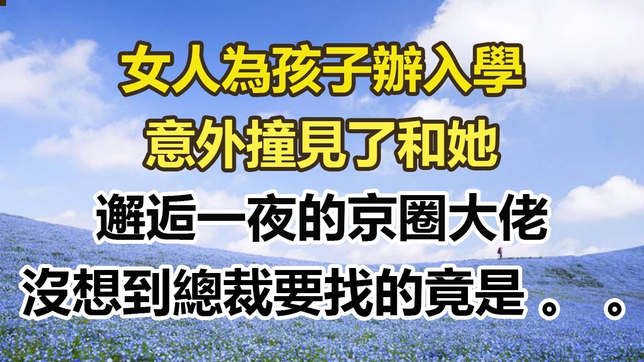 女人為孩子辦入學，意外撞見了和她，邂逅一夜的京圈大佬，沒想到總裁要找的竟是。 。 。#幸福敲門 #為人處世 #生活經驗 #情感故事