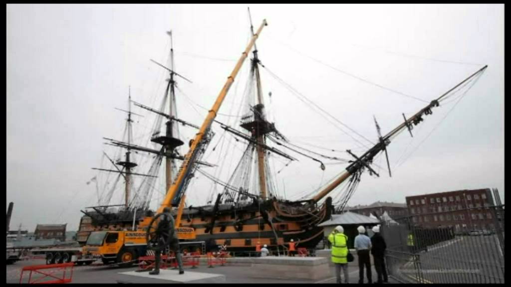 Timelapse footage of HMS Victory Mast Removal YouTube