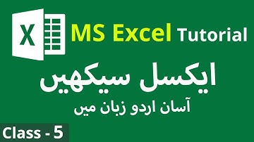 MS Excel Tutorial for Beginners in Urdu / Hindi  | Class 5