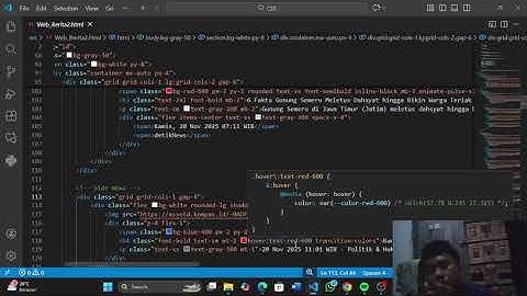 DOKUMENTASI TUGAS WEB BERITA TAILWINDS CSS CLI