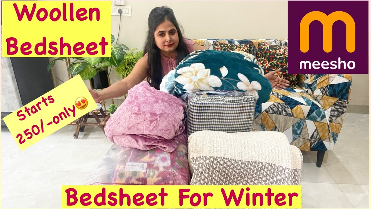 Meesho Huge Woollen Bedsheets Haul😍 | Meesho Winter Bedsheet☃️🥶| गर्म चादर इतने सस्ते😱| Meesho Haul
