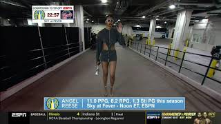 Celebrity Angel Reese arrives before Chicago Sky vs Caitlin Clark & Indiana Fever | WNBA fits Profile