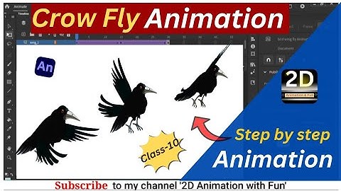 bird animation part-10/how to make crow fly animation/adobe animate tutorial in hindi/2d animation