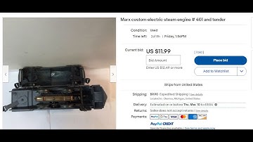 MARX 401 WITH TENDER / DOUBLE REDUCTION MOTOR / EBAY $ 12 / RUNNING / ONLY BIDDER